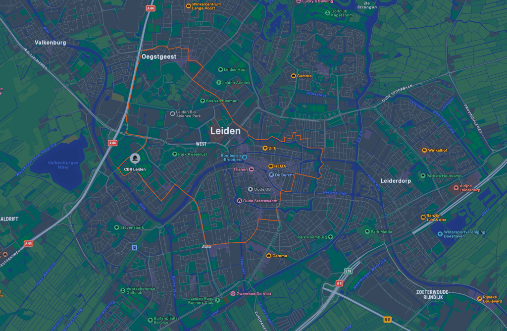 Examenroute Leiden.
