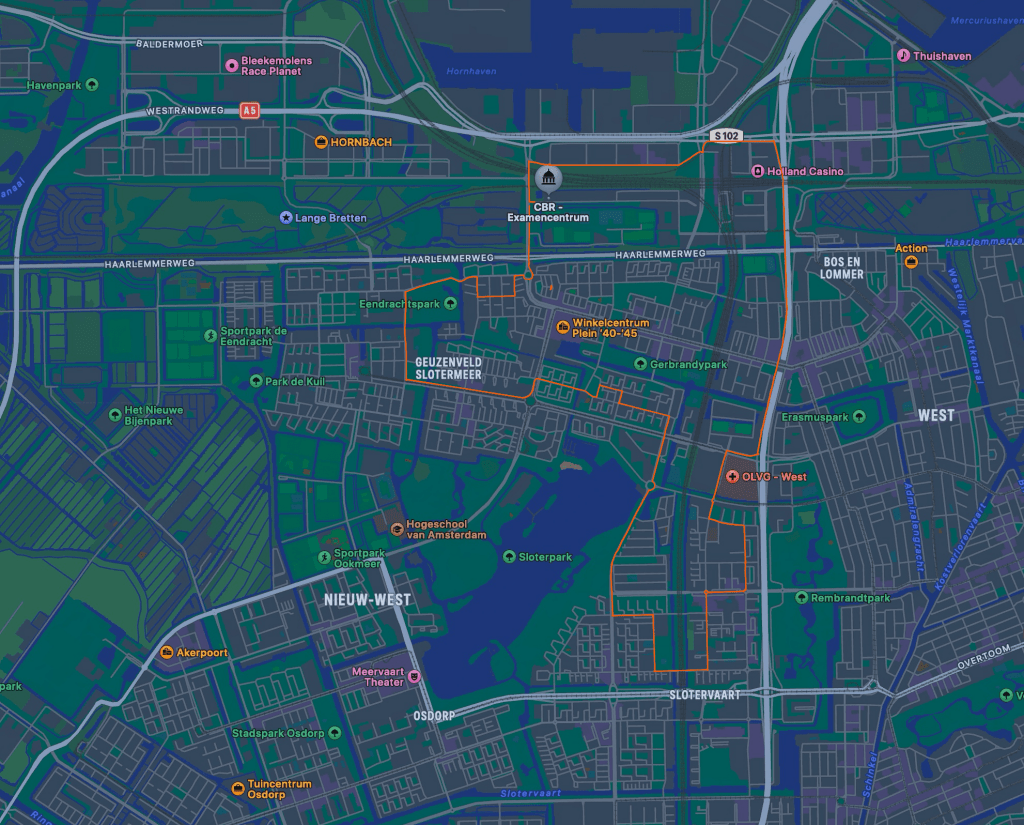 Examenroute Amsterdam.
